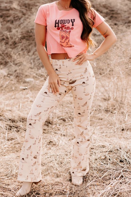 korall NanaMacs vis meg støvlene dine overdimensjonert grafisk t-skjorte 402NJ0856