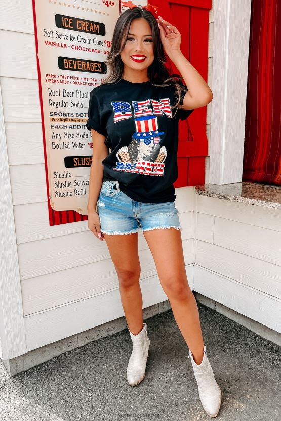 svart NanaMacs ben drinkin grafisk t-skjorte 402NJ0850