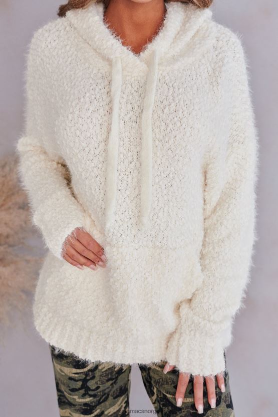 elfenbein NanaMacs få strikket ferdig garn hettegenser 402NJ01788