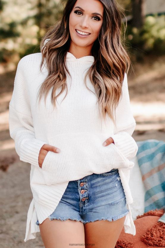 elfenbein NanaMacs søker etter komfort chenille strikket hettegenser 402NJ01739