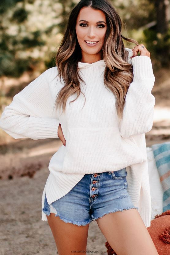 elfenbein NanaMacs søker etter komfort chenille strikket hettegenser 402NJ01739