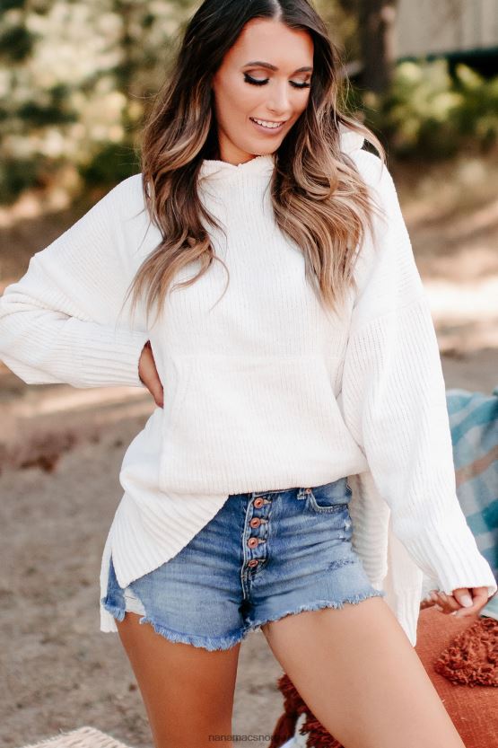 elfenbein NanaMacs søker etter komfort chenille strikket hettegenser 402NJ01739