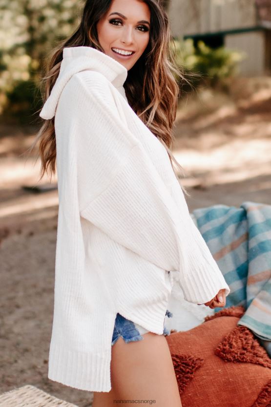 elfenbein NanaMacs søker etter komfort chenille strikket hettegenser 402NJ01739