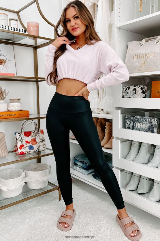 lys lilla NanaMacs over igjen cinched cropped hettegenser 402NJ01414