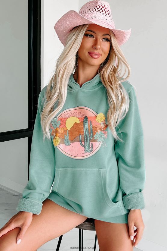 mynte NanaMacs ørkensolnedganger vintage wash grafisk hettegenser 402NJ03589