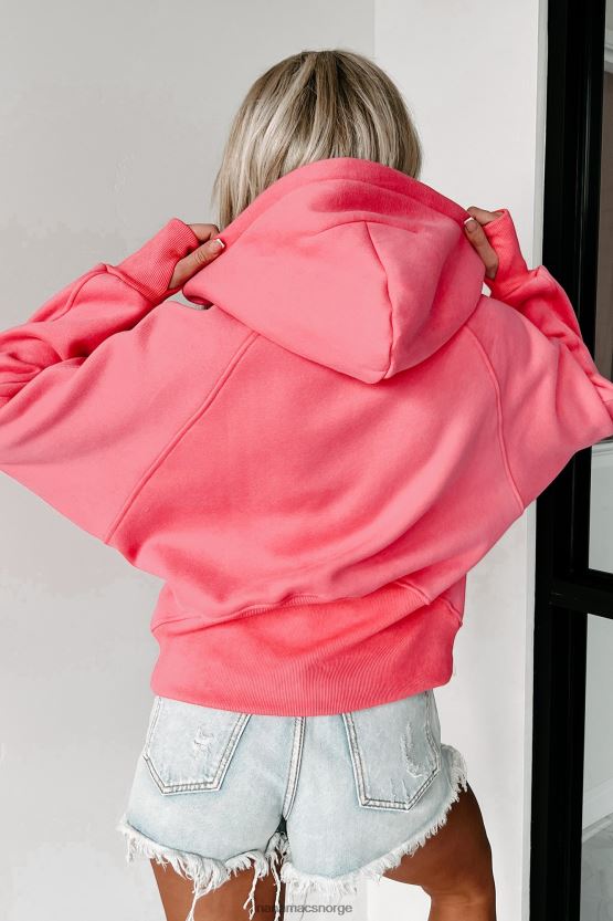 rosa NanaMacs permanent funksjon kvart glidelås fleecefôret original hettegenser 402NJ03753