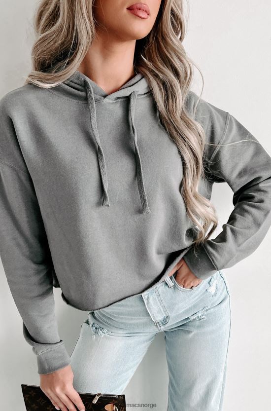 stormgrå NanaMacs hettegenser med rå kant 402NJ01236