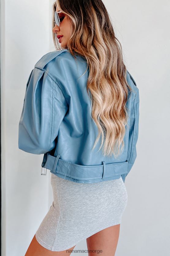 blå NanaMacs avhengig av fare motojakke i imitert skinn 402NJ03822