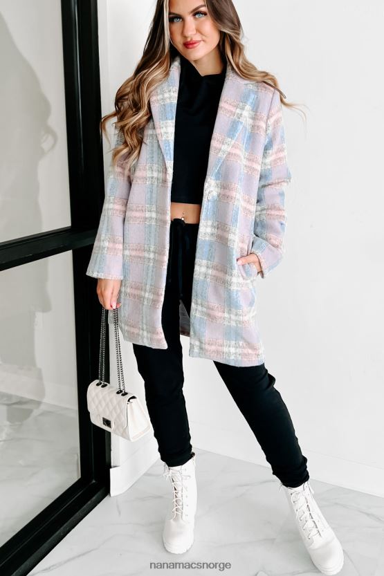 blå/rosa/hvit NanaMacs søteste kvalitet rutete jakke 402NJ03805