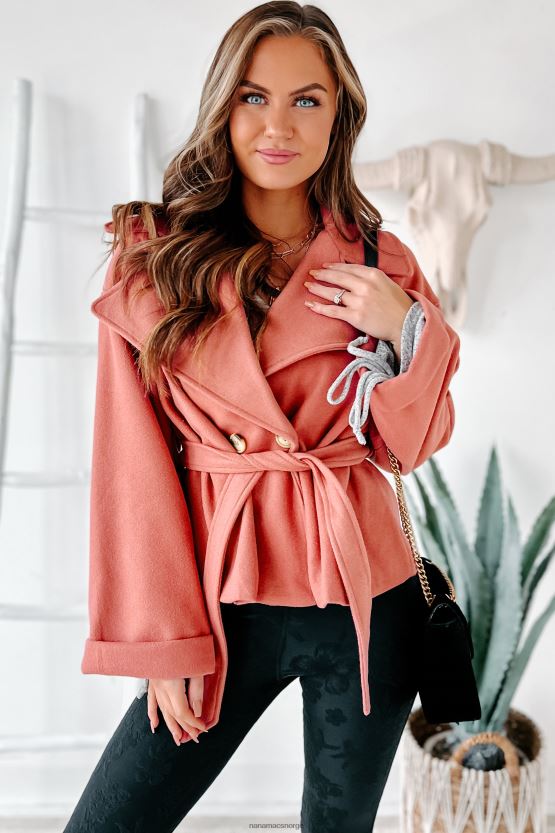 bringebær NanaMacs daglige utflukter beskåret beltefrakk 402NJ03829