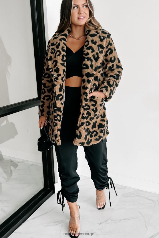 brun NanaMacs alt om oppmerksomhet teddy sherpa leopard kåpen 402NJ03788