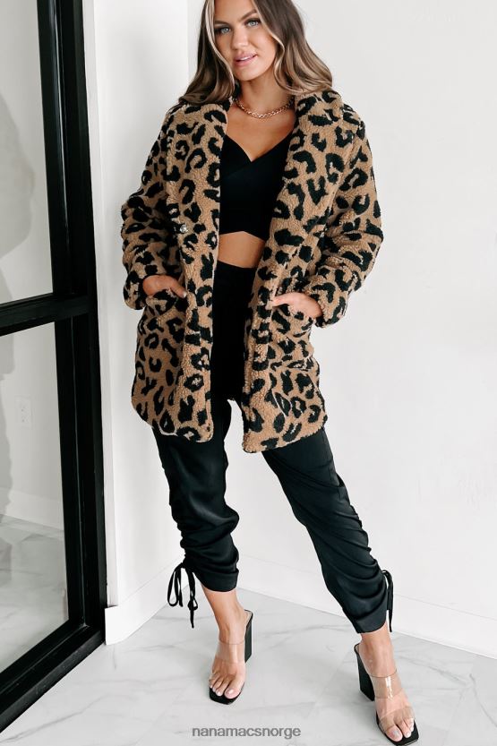 brun NanaMacs alt om oppmerksomhet teddy sherpa leopard kåpen 402NJ03788