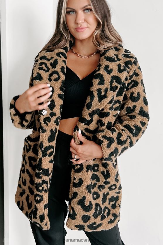 brun NanaMacs alt om oppmerksomhet teddy sherpa leopard kåpen 402NJ03788