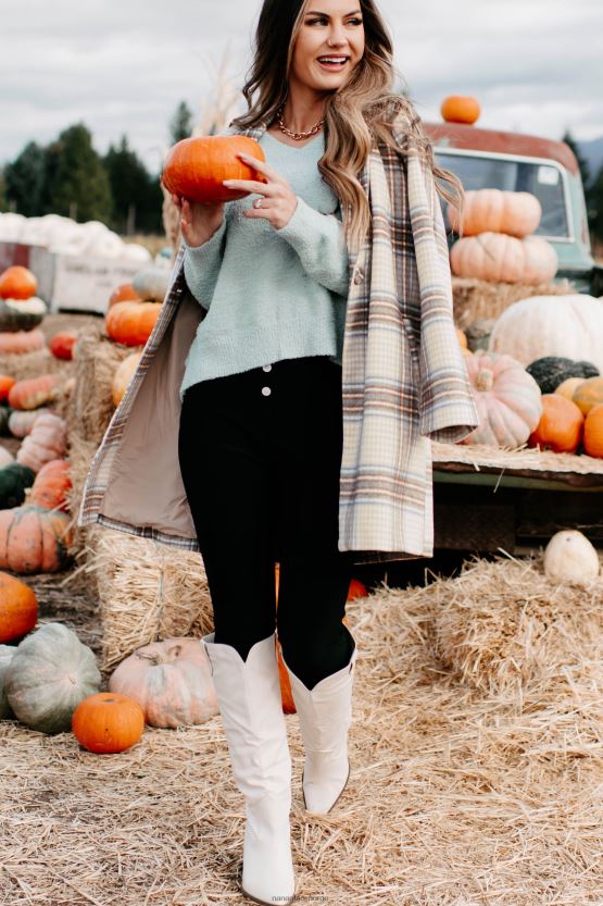 brun/brun/denim NanaMacs går frem rutete frakk 402NJ03807