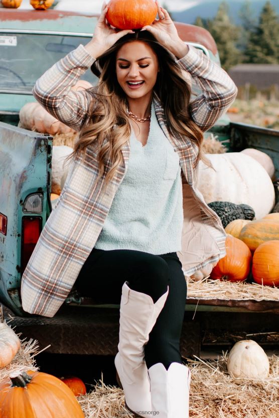 brun/brun/denim NanaMacs går frem rutete frakk 402NJ03807