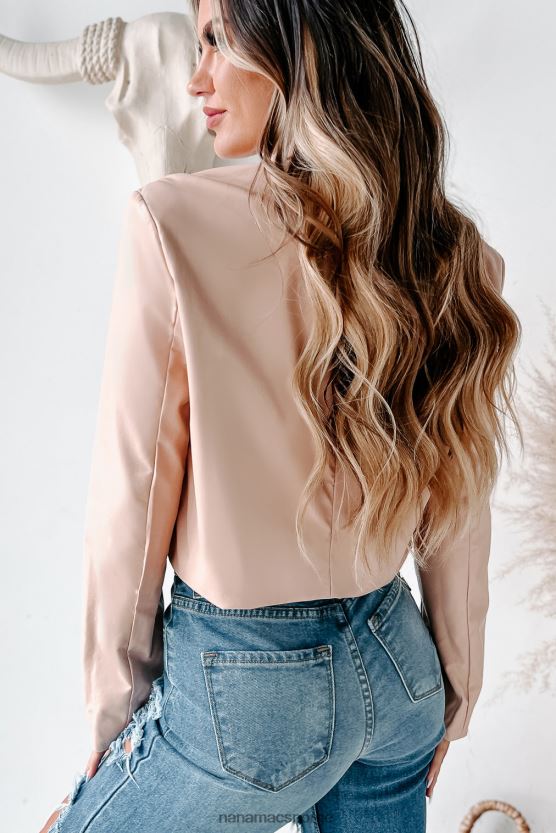 fersken NanaMacs rett på oppdragsjakke i kunstskinn 402NJ03814