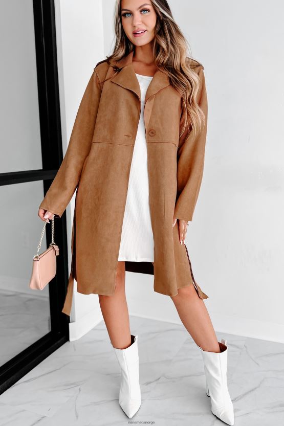 kamel NanaMacs delikat blikk imitert semsket skinnjakke 402NJ03793