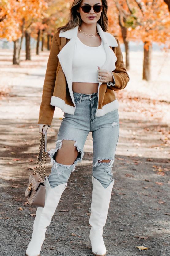 kamel NanaMacs western sunset faux shearling jakke 402NJ03806