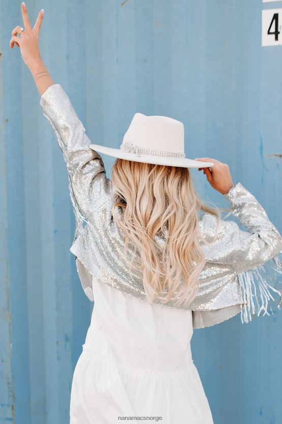 sølv NanaMacs rodeo diva paljett frynser cropped jakke 402NJ03752