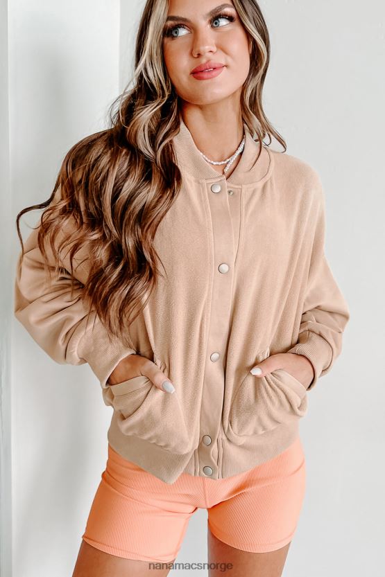 taupe NanaMacs Jeg venter på deg knappeknappjakke 402NJ03758