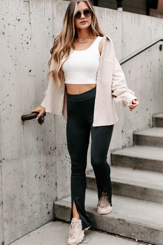 beige NanaMacs briljant basic ribbet fleece sjacket 402NJ01777