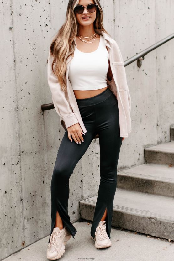 beige NanaMacs briljant basic ribbet fleece sjacket 402NJ01777