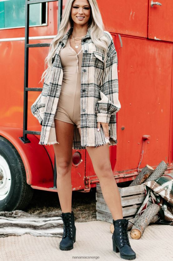 beige NanaMacs gå seg vill pledd shacket 402NJ03716