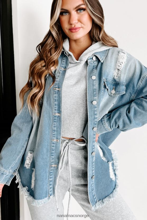 blå NanaMacs alt for deg nødlidende denim-shacket 402NJ03686