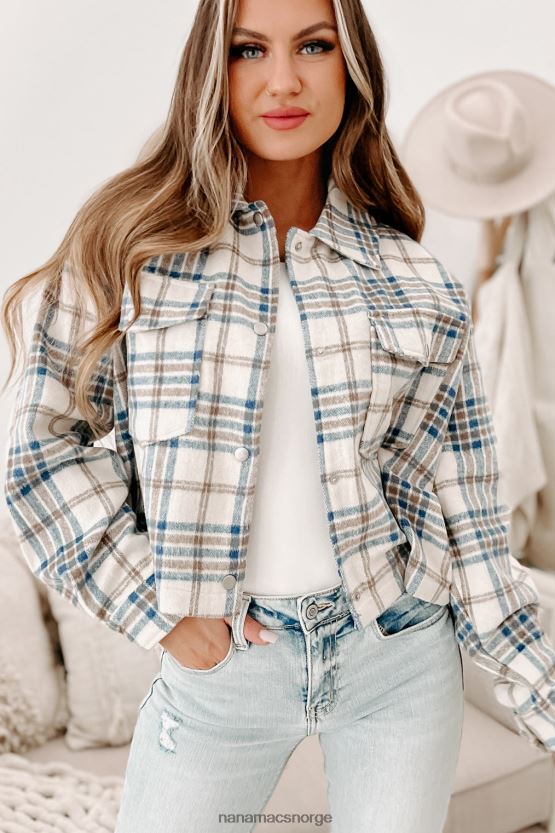 blå NanaMacs en enkel løsning pledd shacket 402NJ03655