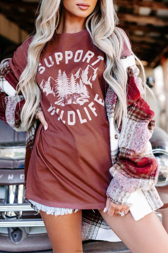 burgunder NanaMacs zephyr rutete oversized shacket 402NJ03714