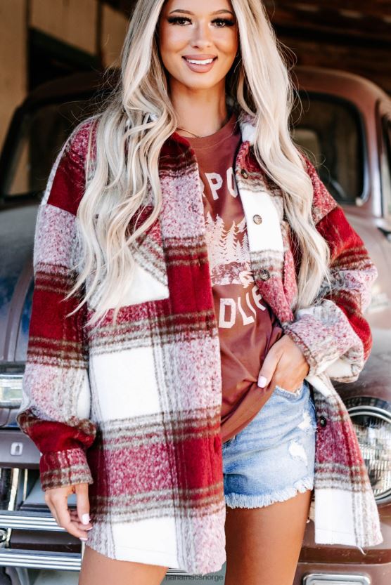 burgunder NanaMacs zephyr rutete oversized shacket 402NJ03714