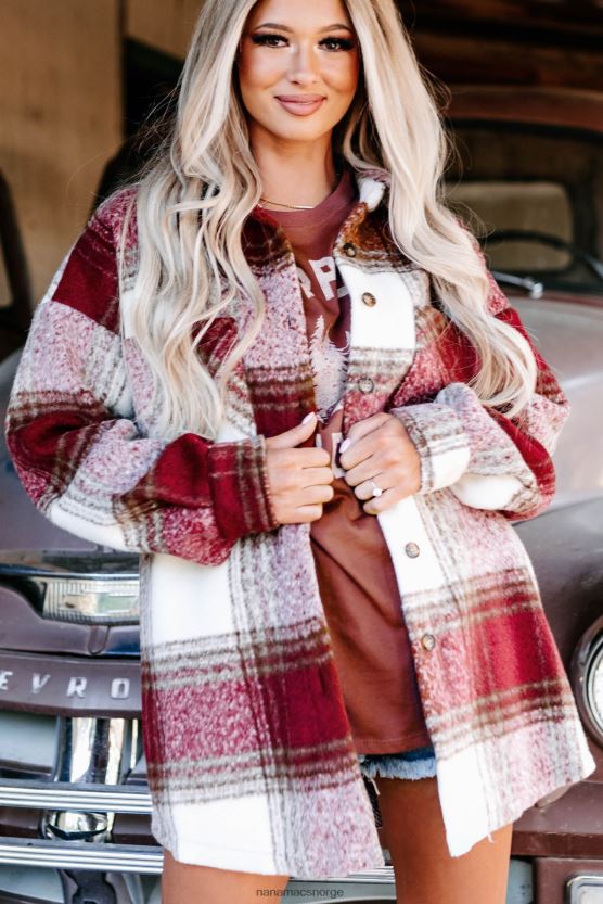 burgunder NanaMacs zephyr rutete oversized shacket 402NJ03714