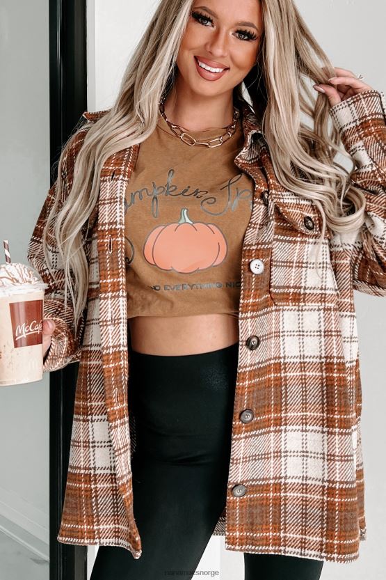 ecru/kamel NanaMacs fortjener ros rutete shacket 402NJ03666