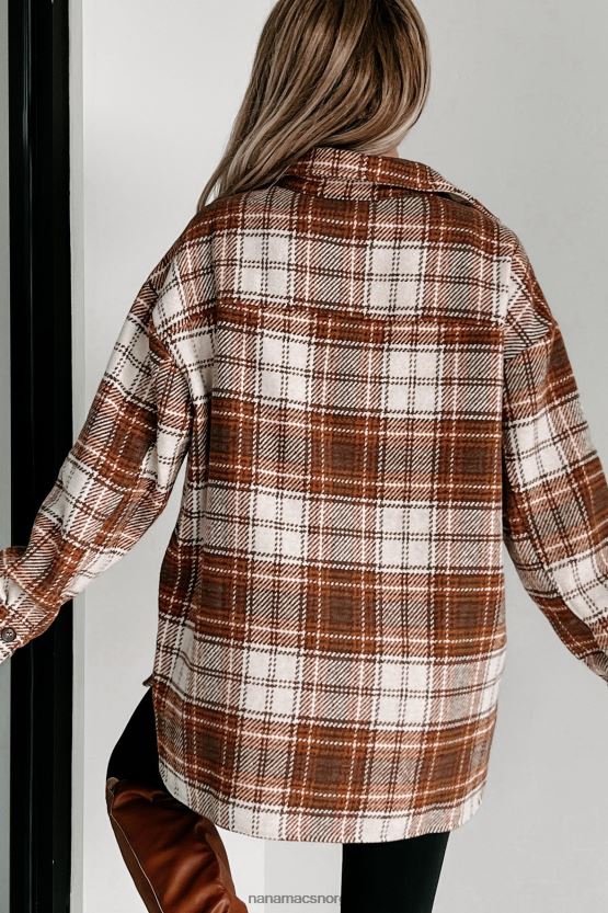 ecru/kamel NanaMacs fortjener ros rutete shacket 402NJ03666