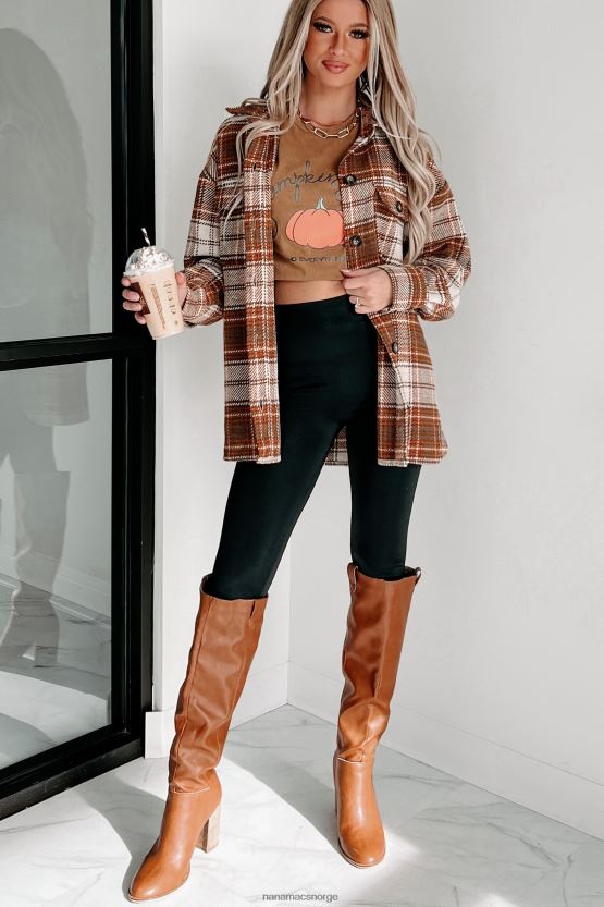 ecru/kamel NanaMacs fortjener ros rutete shacket 402NJ03666