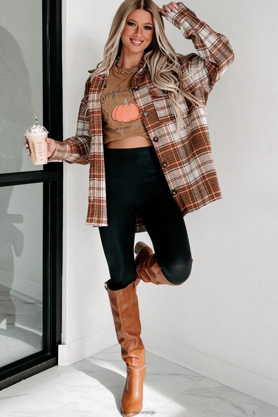 ecru/kamel NanaMacs fortjener ros rutete shacket 402NJ03666