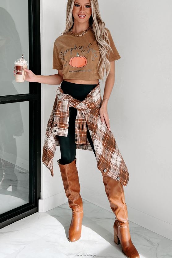 ecru/kamel NanaMacs fortjener ros rutete shacket 402NJ03666