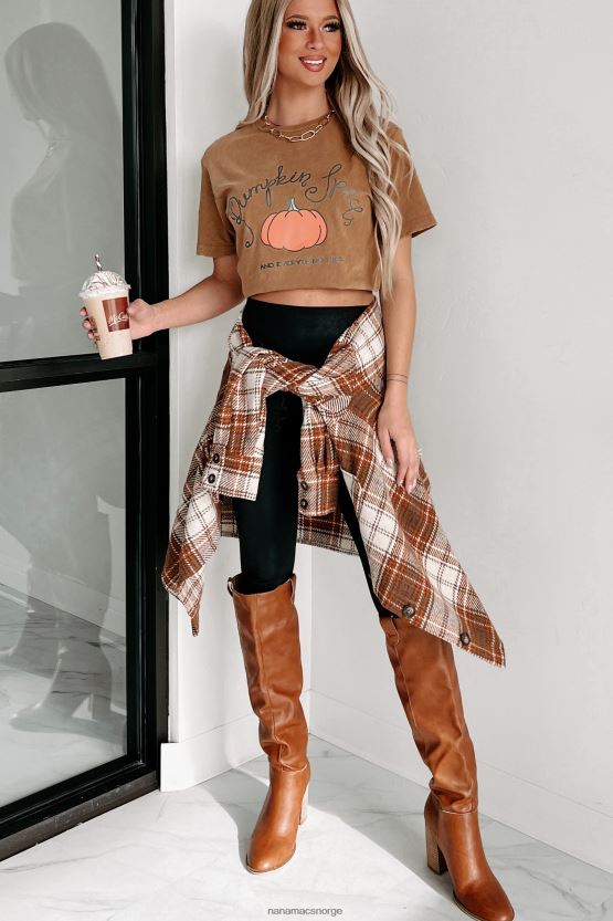 ecru/kamel NanaMacs fortjener ros rutete shacket 402NJ03666