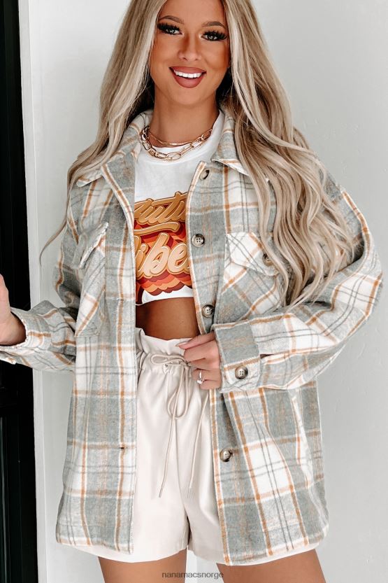 gråmelert NanaMacs husket pasts rutete shacket 402NJ03682