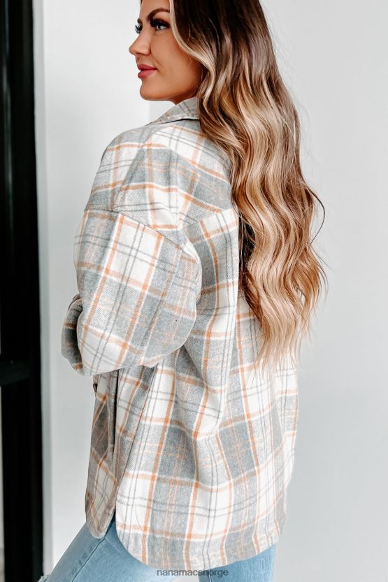 gråmelert NanaMacs husket pasts rutete shacket 402NJ03682