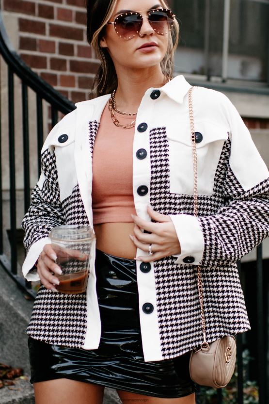 kremblanding NanaMacs si hva som helst houndstooth shacket 402NJ03674