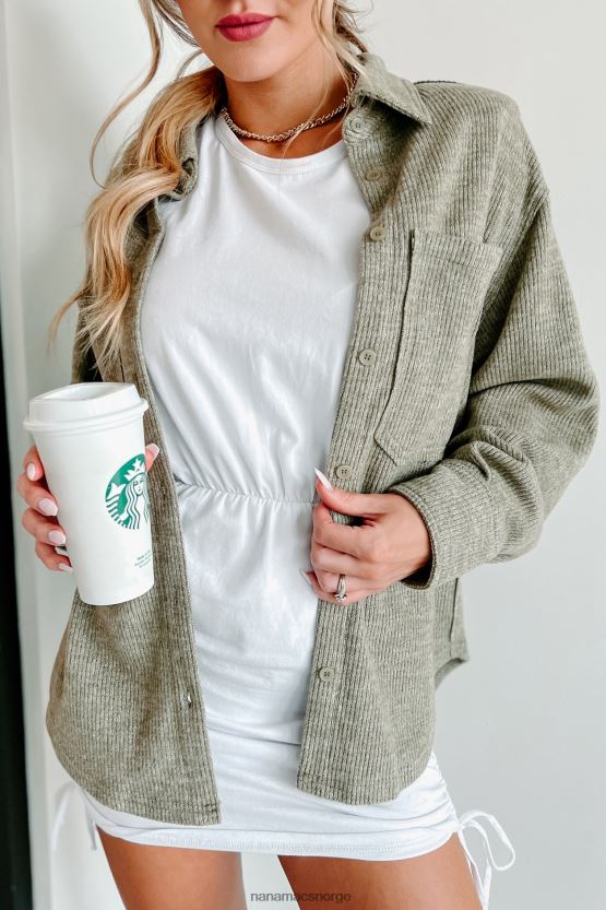 oliven NanaMacs briljant basic ribbet fleece sjacket 402NJ03693