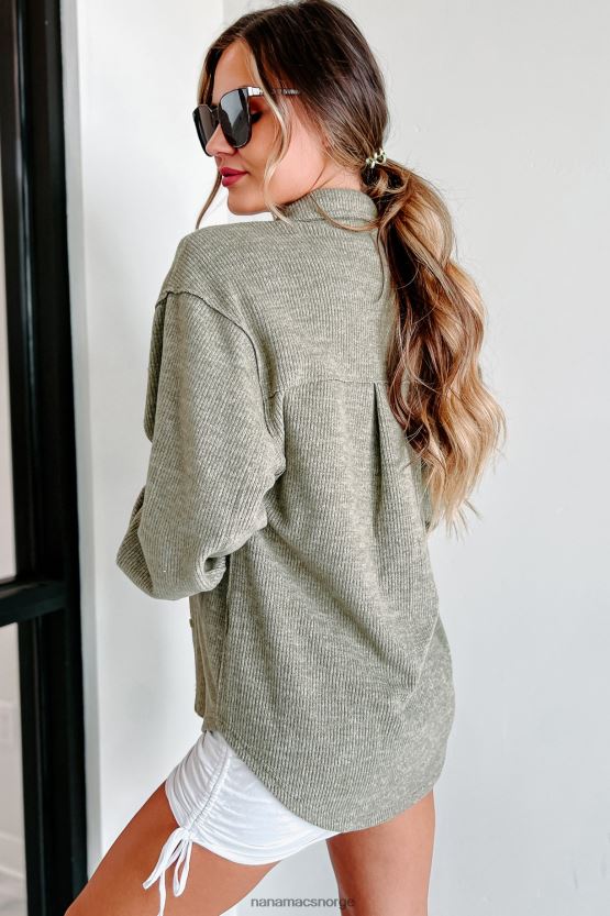 oliven NanaMacs briljant basic ribbet fleece sjacket 402NJ03693