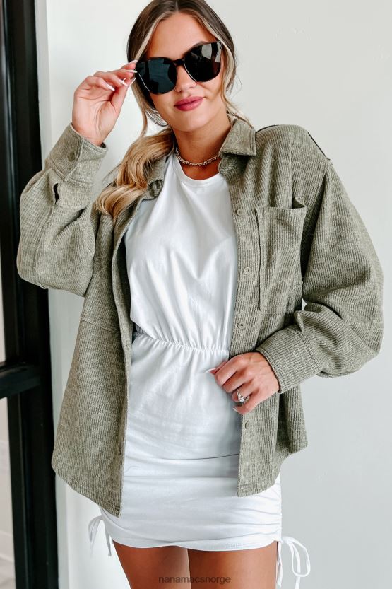 oliven NanaMacs briljant basic ribbet fleece sjacket 402NJ03693