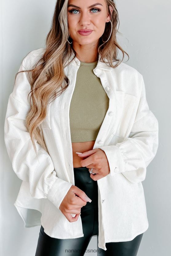 pisket krem NanaMacs lørdager på markedet overdimensjonert cordfløyelshacket 402NJ01770