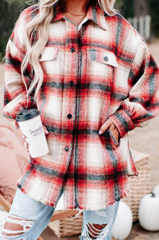 rød NanaMacs roberta rutete shacket 402NJ03715