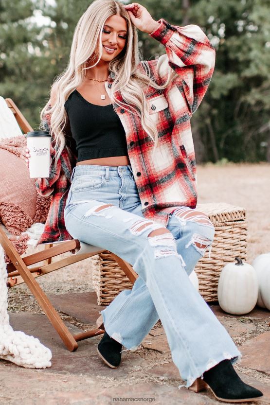 rød NanaMacs roberta rutete shacket 402NJ03715