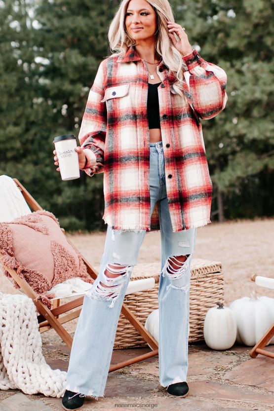 rød NanaMacs roberta rutete shacket 402NJ03715