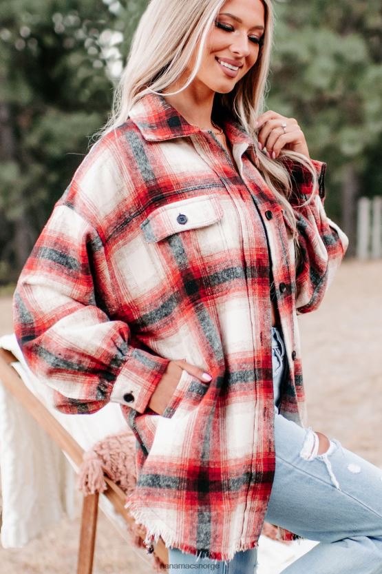 rød NanaMacs roberta rutete shacket 402NJ03715