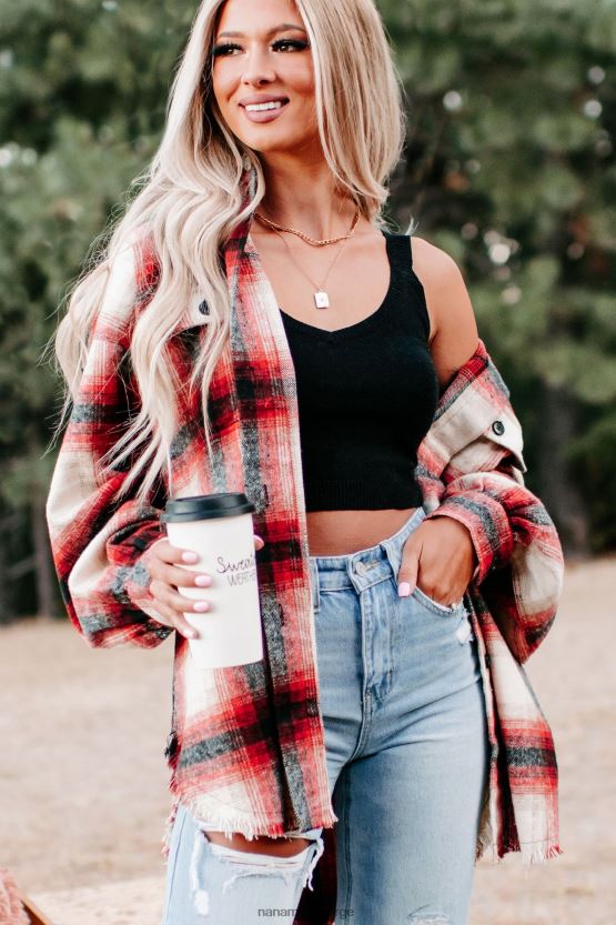 rød NanaMacs roberta rutete shacket 402NJ03715